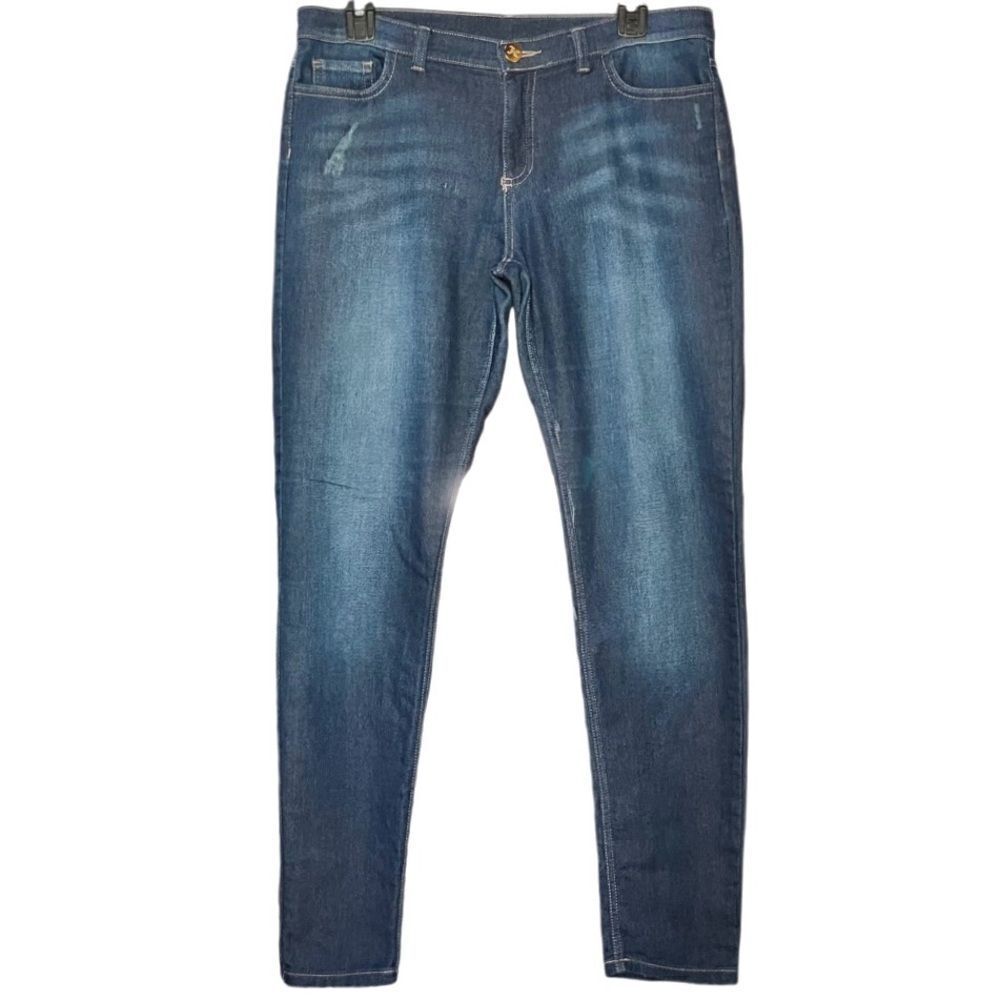 Juicy Couture Distressed Denim Ankle Length Jeans in Blue Wash Women’s 8